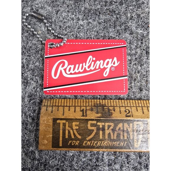 Rawlings Baseball Tag Keychain Vintage Red Plastic Spell Out - Picture 2 of 3